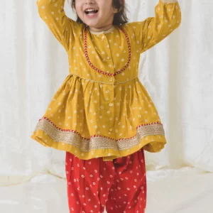 Baby Bandhani Twirl – Yellow