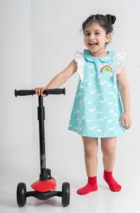 Rainbows & Ruffles Cloud Dress-Blue