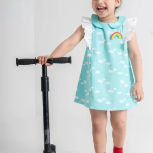 Rainbows & Ruffles Cloud Dress-Blue